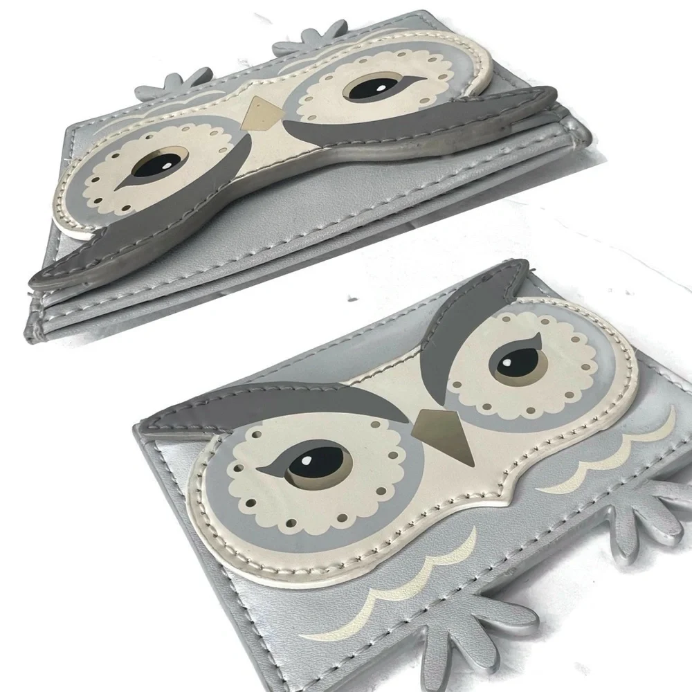 Kate Spade Snow Owl Credit Card Leather Case Gray